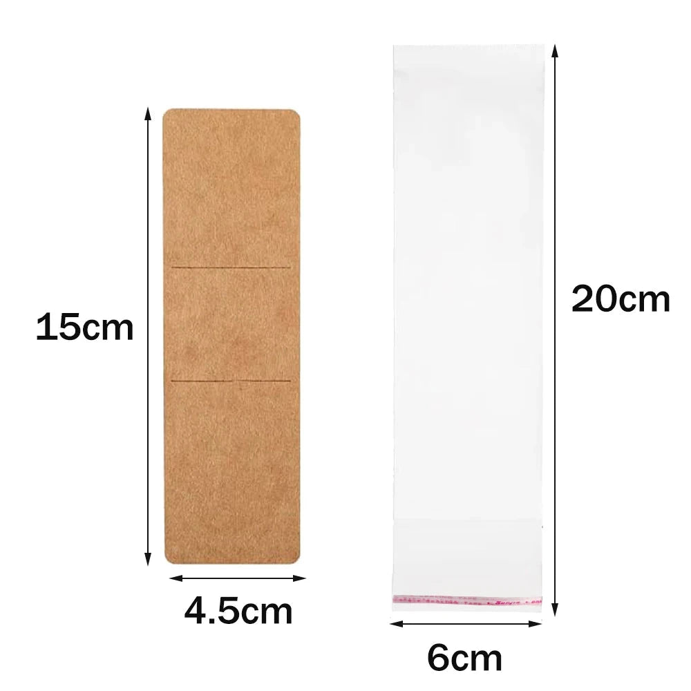 10/30/50 Sets Kraft Bookmark Sleeve Holder Blank Display Cards with OPP Bags for Gift Small Business Selling Packaging Supplies David's Findings Store
