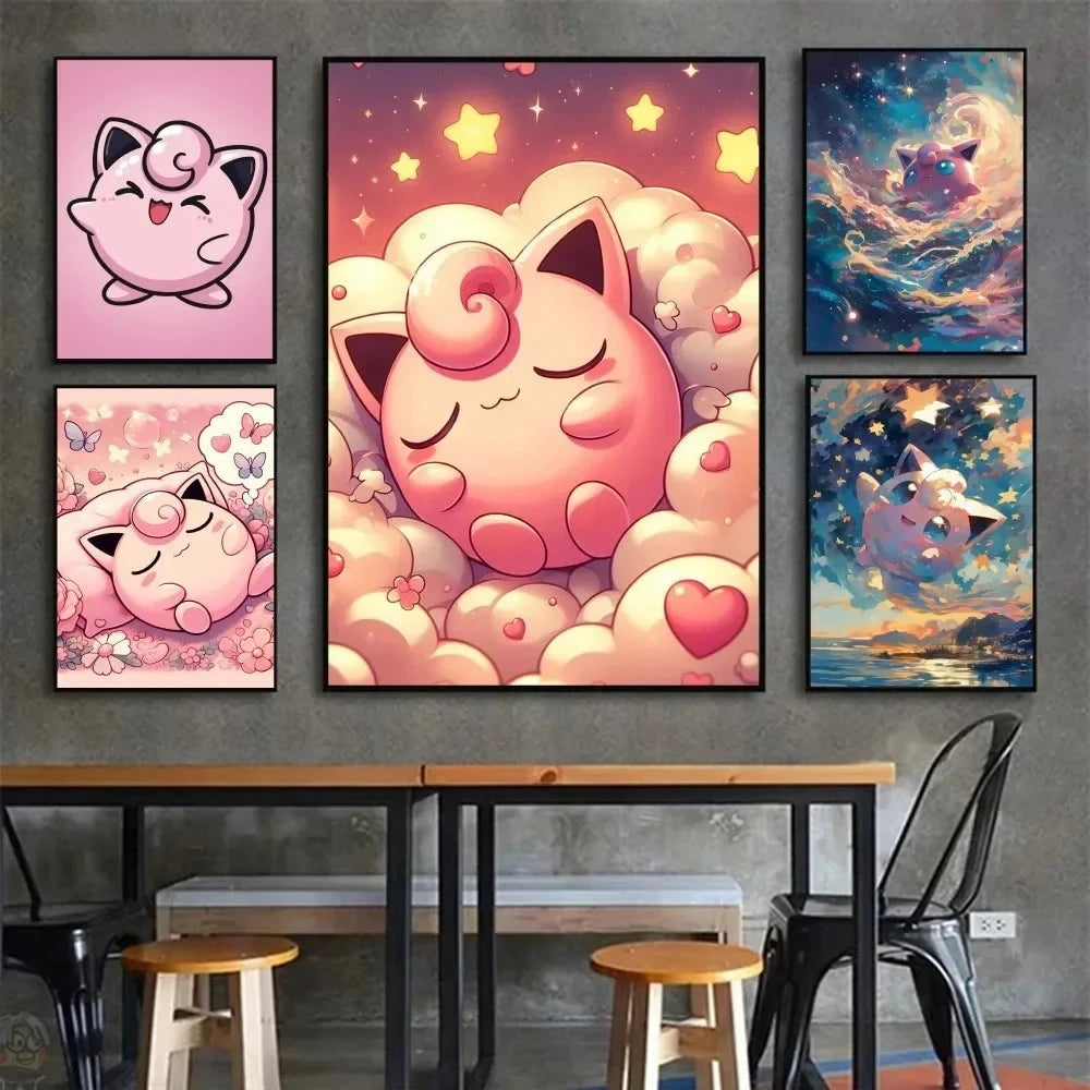 1pc Anime J-Jigglypuff Poster Poster Art Print Bar Living Room Furniture Decor Shop1103660302 Store