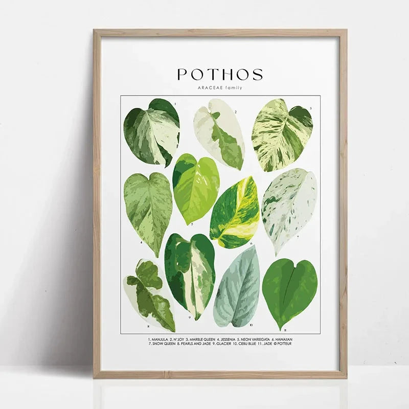 1pc Green Botanical Leaves Interior Art Print Houseplants Nature Indoors Canvas Wall Home Decor Calming Poster Foliage and Plant YOUR COZY HOME Store