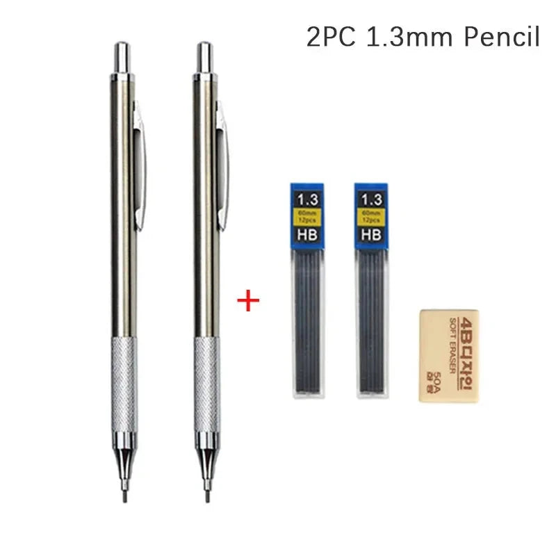 0.3 0.5 0.7 0.9 1.3 2.0mm Mechanical Pencil Set Full Metal Art Drawing Painting Automatic Pencil with Leads Office School Supply MROOFUL Official Store