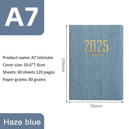 Minimalist A5 2025 Agenda Book with Calendar To Do List A5 Notebook Spanish Morandi Color 2025 Planner Notebook School Office Gadget Store