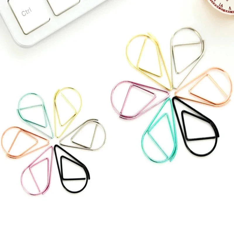 30/50pcs Paper Clip Mini Heart Gold Rose Gold Color Clip Bookmark Binder Office Accessories Paper Binder Clips Patchwork Clip Xianxin Stationery Store