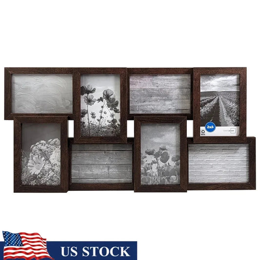 8 Opening Gallery Collage Frame 4x6 Photos Durable Wall Mount Picture Frame with Hangers Perfect Home and Office Decoration Hozoo Us Store Store