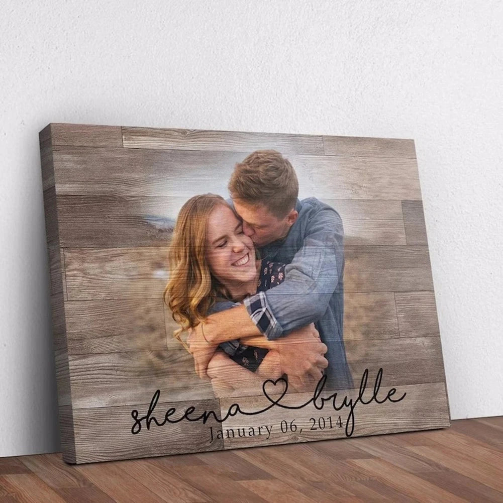 Personalized Wood Photo Frame Custom Photo Printed on Wood Slice Art Engrave Text Logo Home Decor Mothers Day Anniversary Gift Custom Home Decor Hub Store