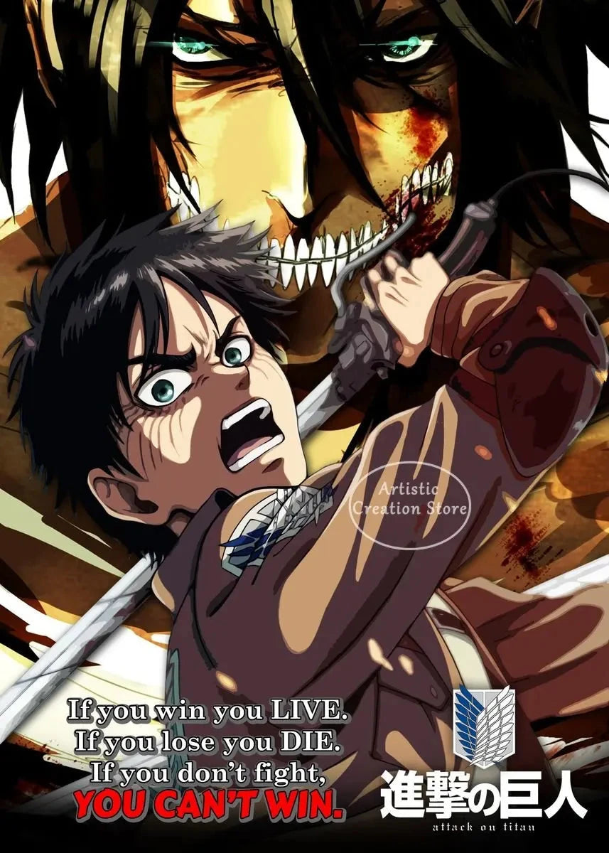 Attack on Titan  Canvas Art Poster  Anime Wall Decor for Bedroom Game Room Shop1104113394 Store