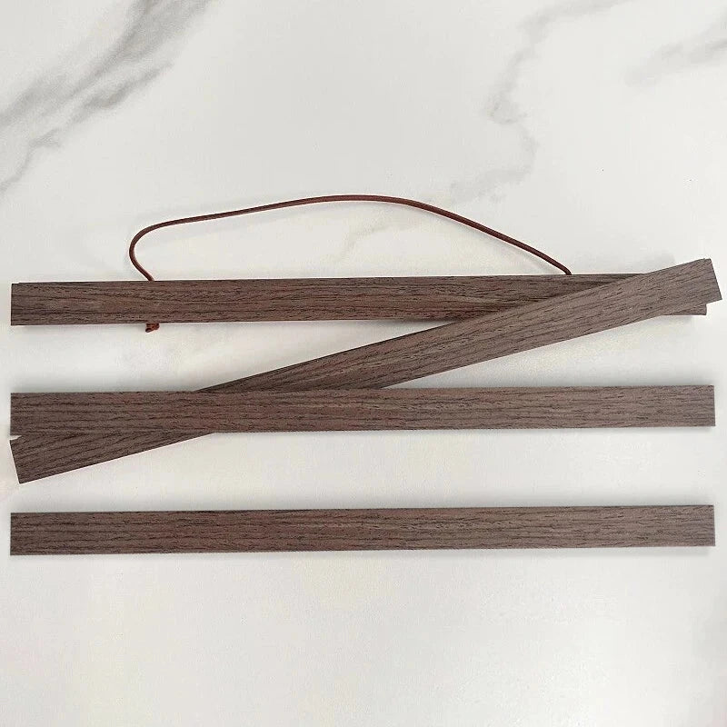 60cm 70cm 80cm 90cm Magnetic Poster Hanger Teak Pine Wood Painting Frame 5 Colors Wood Photo Frame Black White Canvas Frame QIPING-ART Store