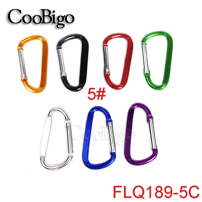 Aluminum Carabiner Key Holder Snap Hook Clip Keychain Keyring Keyfob D Ring Buckle Bottle Hanger Men Outdoor Sport Accessory 2pc CooBigo-Jewelry Store