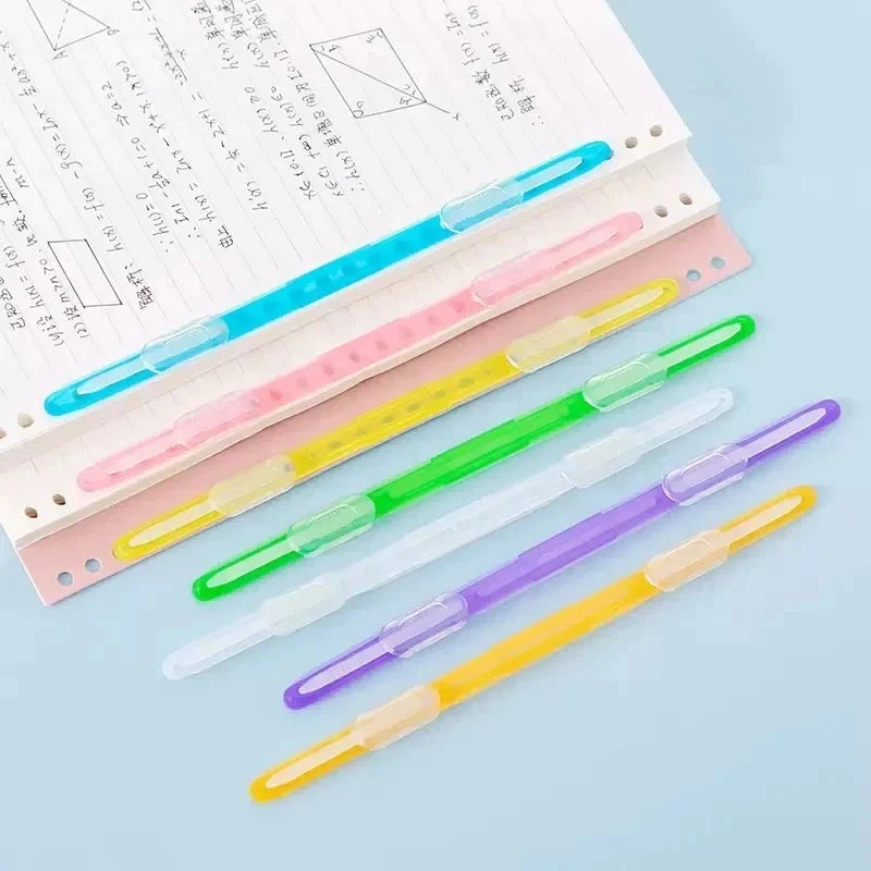 5/10pcs Binding Clips Strip Kawaii 2 Hole Loose Leaf Clips A4 Paper Fasteners DIY Scrapbook File Folder Notebook Accessories Hotluck Stationery Store