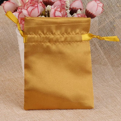 10/25/50pcs/lot Silk Jewelry Gift Bag Satin Drawstring Pouch For Wedding Party Candy Bag Luxury Jewelry Packing Organzabag Store Store
