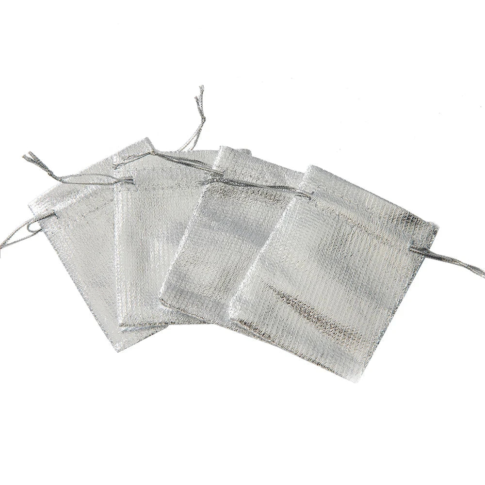 50pcs Gold Gift Drawstring Bags Pouches For Jewelry Organizers Favor Candy Bar Chocolate Package Small Businesses Supplies PDD001 Store