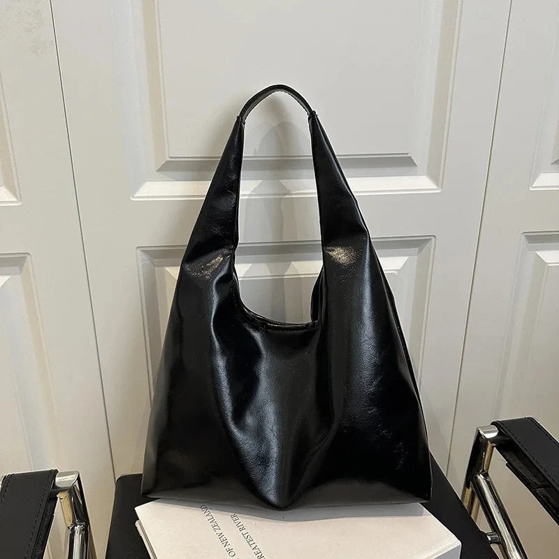 Large Capacity PU Leather Hobo Retro Red Bags Autumn Winter Shoulder Bag for Women 2025 New Trend Y2K Handbags and Purses Tote Women Treasure Bags Store