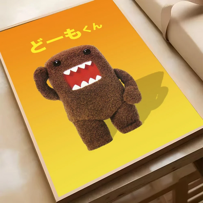 Cute Domo-Kun Classic Movie Poster HD Art Sticky Wall Waterproof Home Living Room Bedroom Bar Aesthetic Decoration YSQ Gift 02 Store