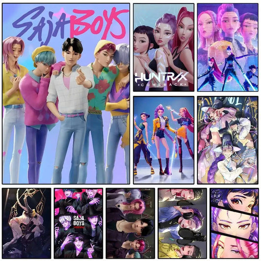 K-KPop D-Demon H-Hunters Sajaboy Poster Art With Prints Home bedroom living room decoration gift Shop1105148117 Store