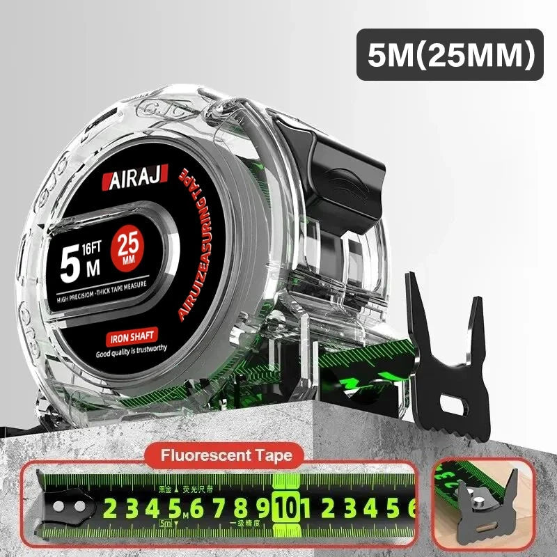 AIRAJ 3-5-7 Meter Fluorescent Tape Measure Precision Thickened  Scale Waterproof And Wear-Resistant Multipurpose Measuring Tool AIRAJ Tool Supply Store Store