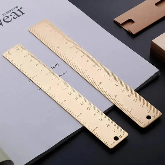 Gold Rose Gold Straight Ruler 15cm Metal Brass Scale Measuring Tools DIY Painting Drawing Kit Notebook Bookmark Copper Ruler Honesty Always Wins Stationery Store