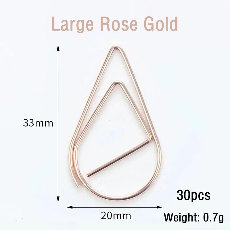 30/50pcs Paper Clip Mini Heart Gold Rose Gold Color Clip Bookmark Binder Office Accessories Paper Binder Clips Patchwork Clip Xianxin Stationery Store