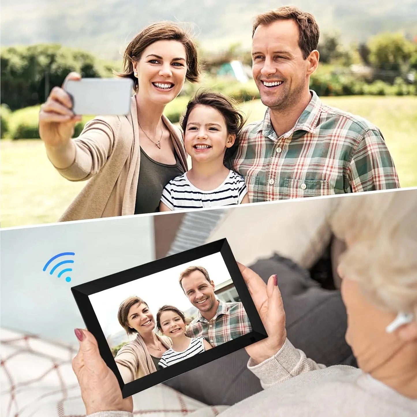 32GB FRAMEO 10.1 Inch Smart WiFi Digital Photo Frame 1280x800 IPS LCD Touch Screen,Best Christmas gift for friends and family Shop1104102786 Store