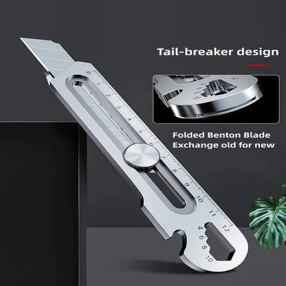 Multifunctional Utility Knife 6 in 1 Stainless Steel нож канцелярия Stationery All Purpose Cutter Bottle Tin Opener Screw Ruler Stationery Chase Store