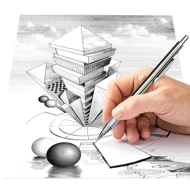 0.3 0.5 0.7 0.9 1.3 2.0mm Mechanical Pencil Set Full Metal Art Drawing Painting Automatic Pencil with Leads Office School Supply MROOFUL Official Store