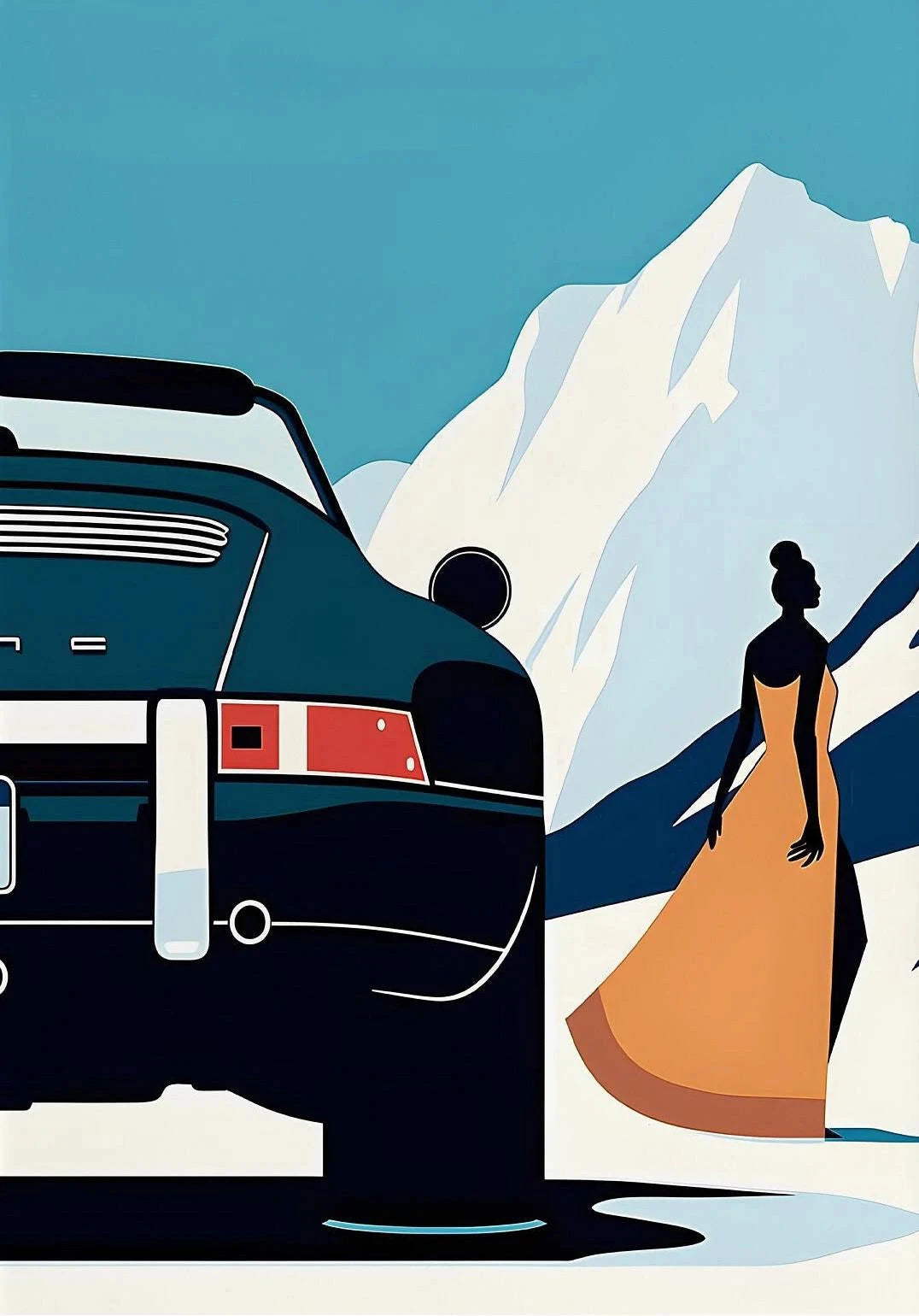 Classic Porsche 911 Alpine Drive Poster Retro Alpine Trip Cartoon Prints Canvas Painting Wall Art Picture Home Living Room Decor Shop1103250243 Store