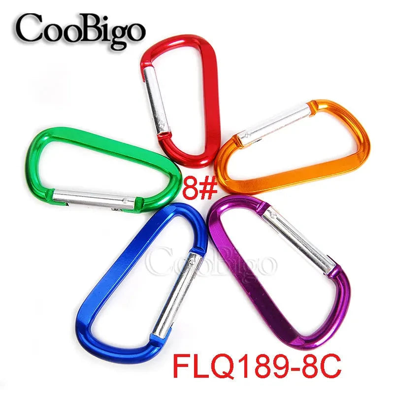 Aluminum Carabiner Key Holder Snap Hook Clip Keychain Keyring Keyfob D Ring Buckle Bottle Hanger Men Outdoor Sport Accessory 2pc CooBigo-Jewelry Store