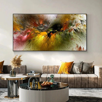 Grey Yellow Cloud Abstract Art Oil Painting Posters And Prints on Canvas Modern Art Independe Wall Picture For Living Room Decor HALFLEMART Posters Prints Painting Store