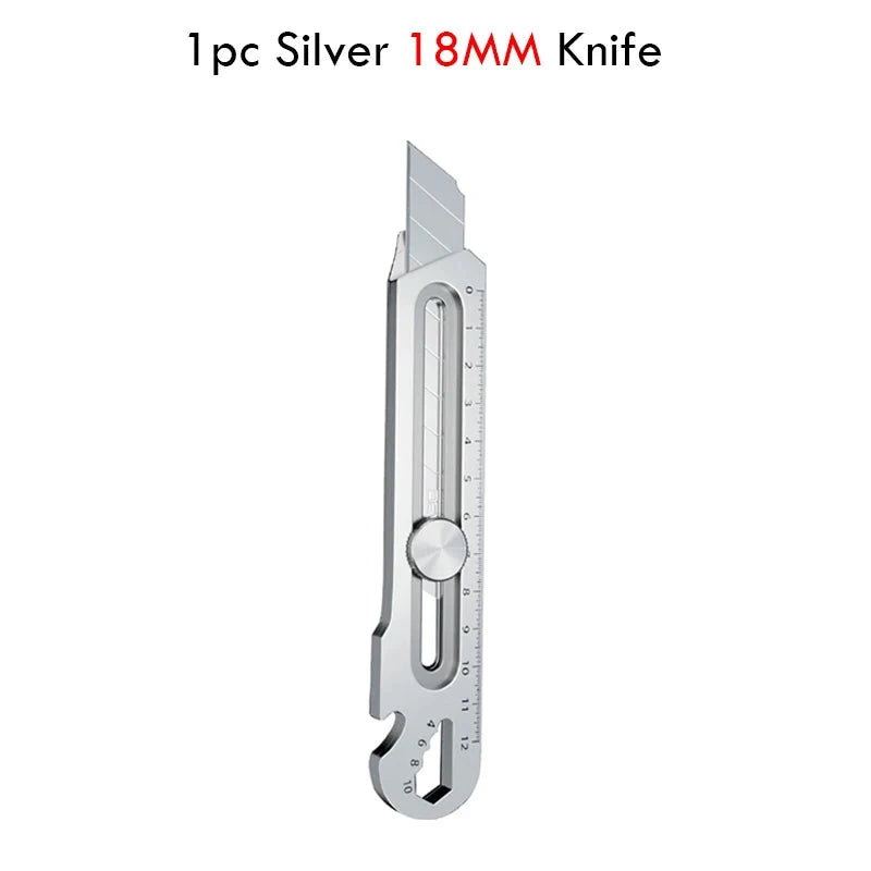 Multifunctional Utility Knife 6 in 1 Stainless Steel нож канцелярия Stationery All Purpose Cutter Bottle Tin Opener Screw Ruler Stationery Chase Store