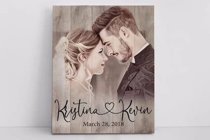 Personalized Wood Photo Frame Custom Photo Printed on Wood Slice Art Engrave Text Logo Home Decor Mothers Day Anniversary Gift Custom Home Decor Hub Store