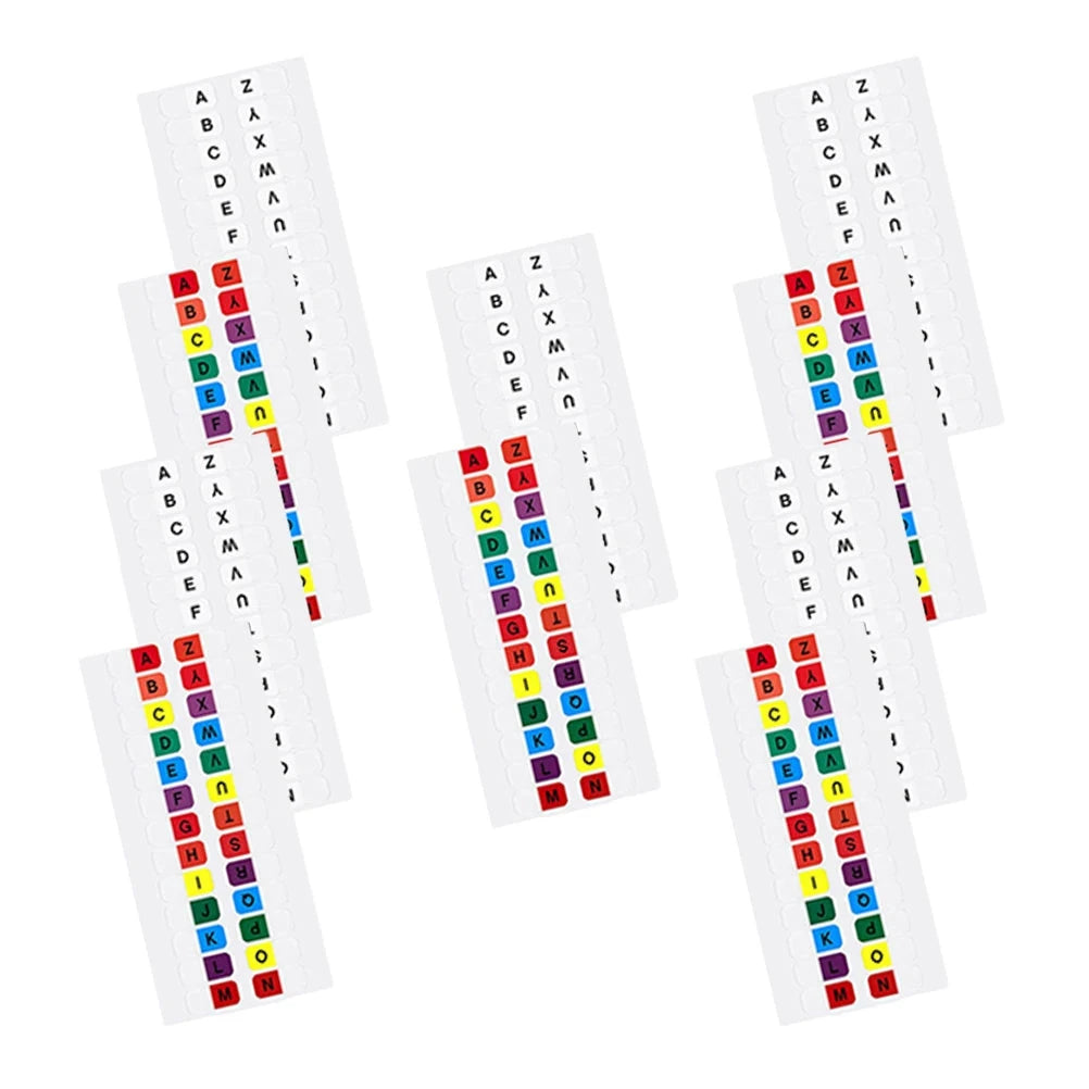 10 Sheets Alphabet Index Label Stickers Colorful Waterproof Small Strips Paging Mark Index Notes Notepad Page Markers Office DIY Store