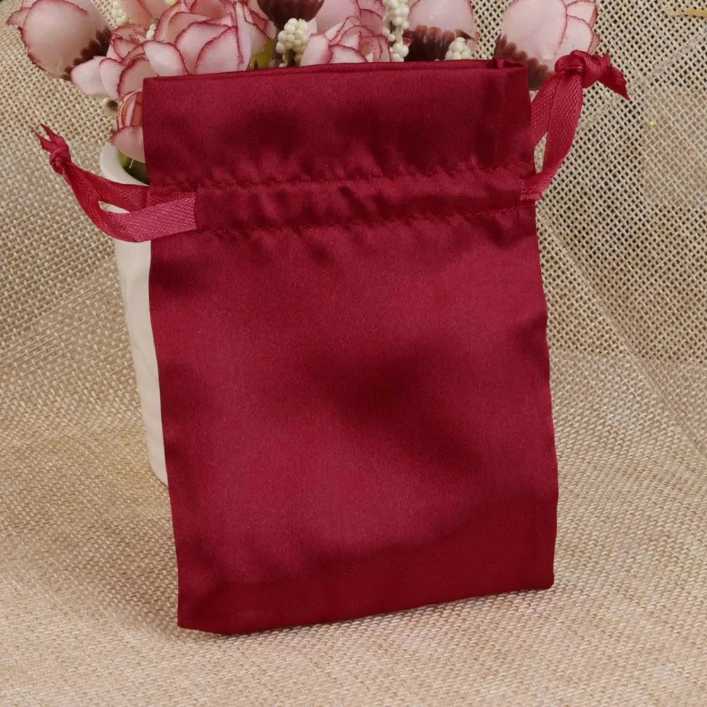10/25/50pcs/lot Silk Jewelry Gift Bag Satin Drawstring Pouch For Wedding Party Candy Bag Luxury Jewelry Packing Organzabag Store Store