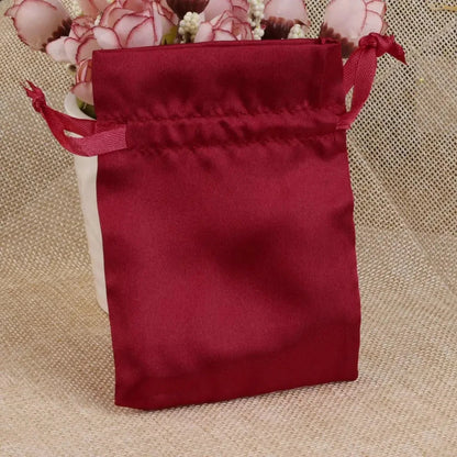 10/25/50pcs/lot Silk Jewelry Gift Bag Satin Drawstring Pouch For Wedding Party Candy Bag Luxury Jewelry Packing Organzabag Store Store