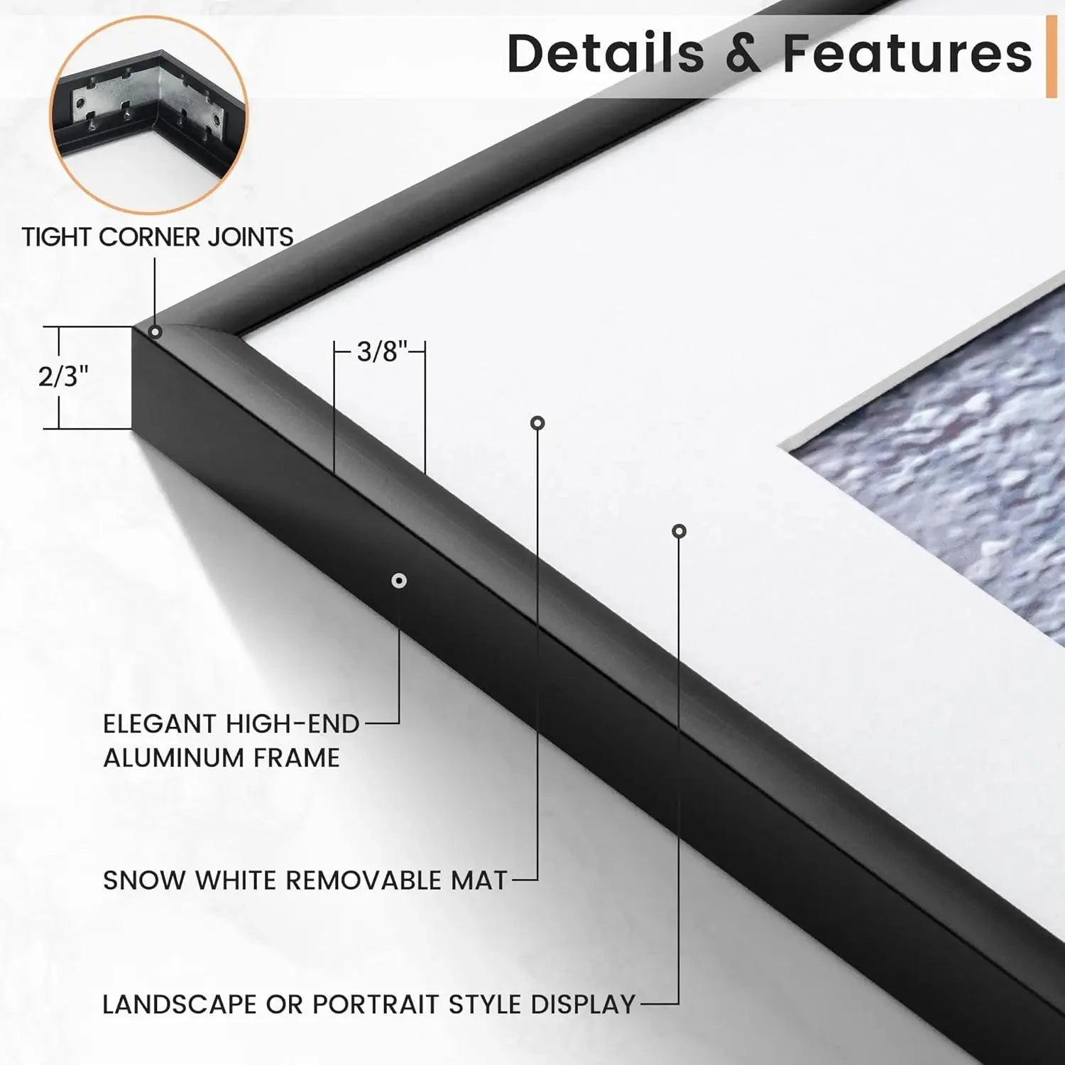 1/3pcs 30x40 50x70cm Picture Frames Aluminum Modern Photo Frame Black With Mat For Wall Art Mounting Canvas Print Home Decor Firstory Store