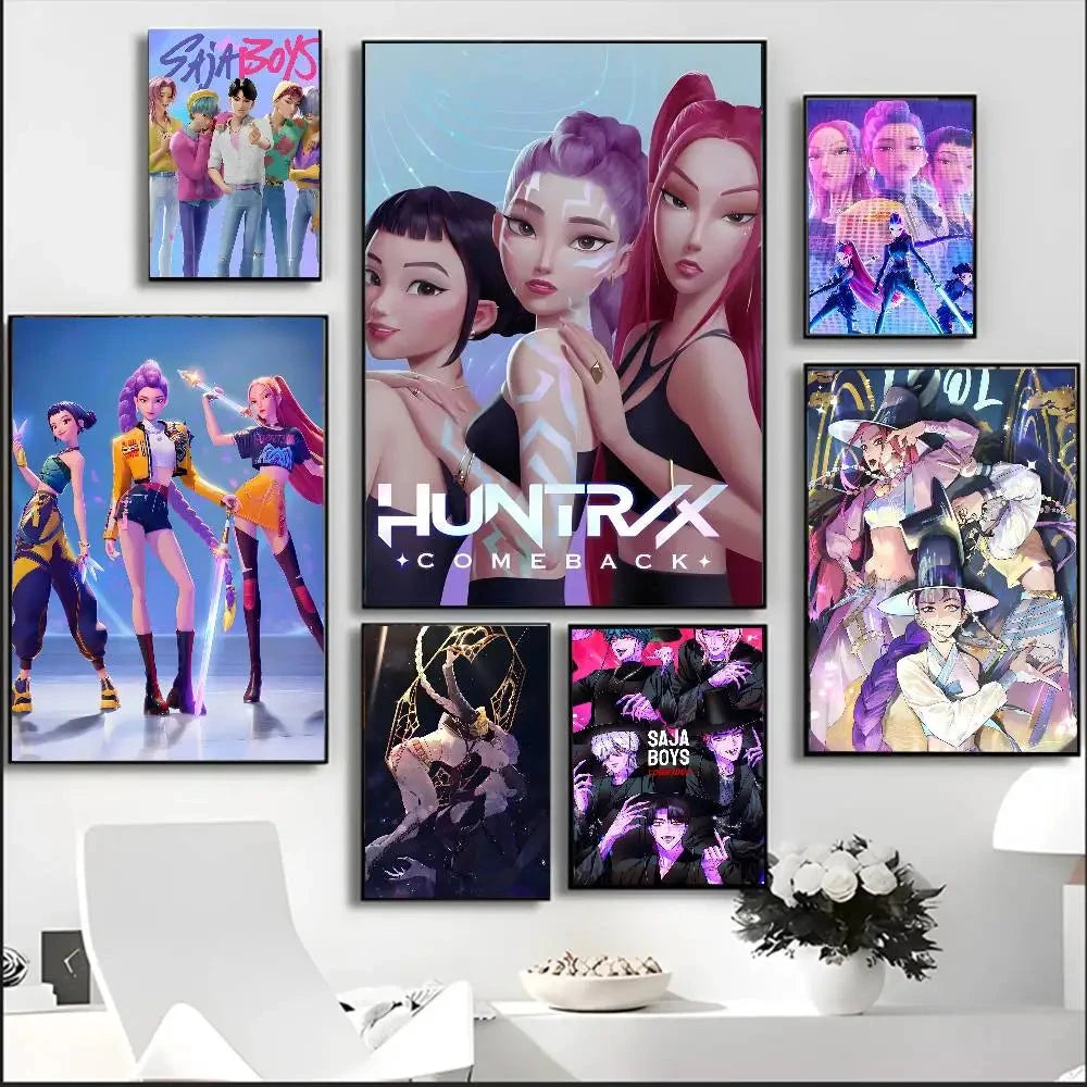 K-KPop D-Demon H-Hunters Sajaboy Poster Art With Prints Home bedroom living room decoration gift Shop1105148117 Store