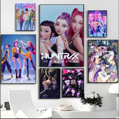 K-KPop D-Demon H-Hunters Sajaboy Poster Art With Prints Home bedroom living room decoration gift Shop1105148117 Store