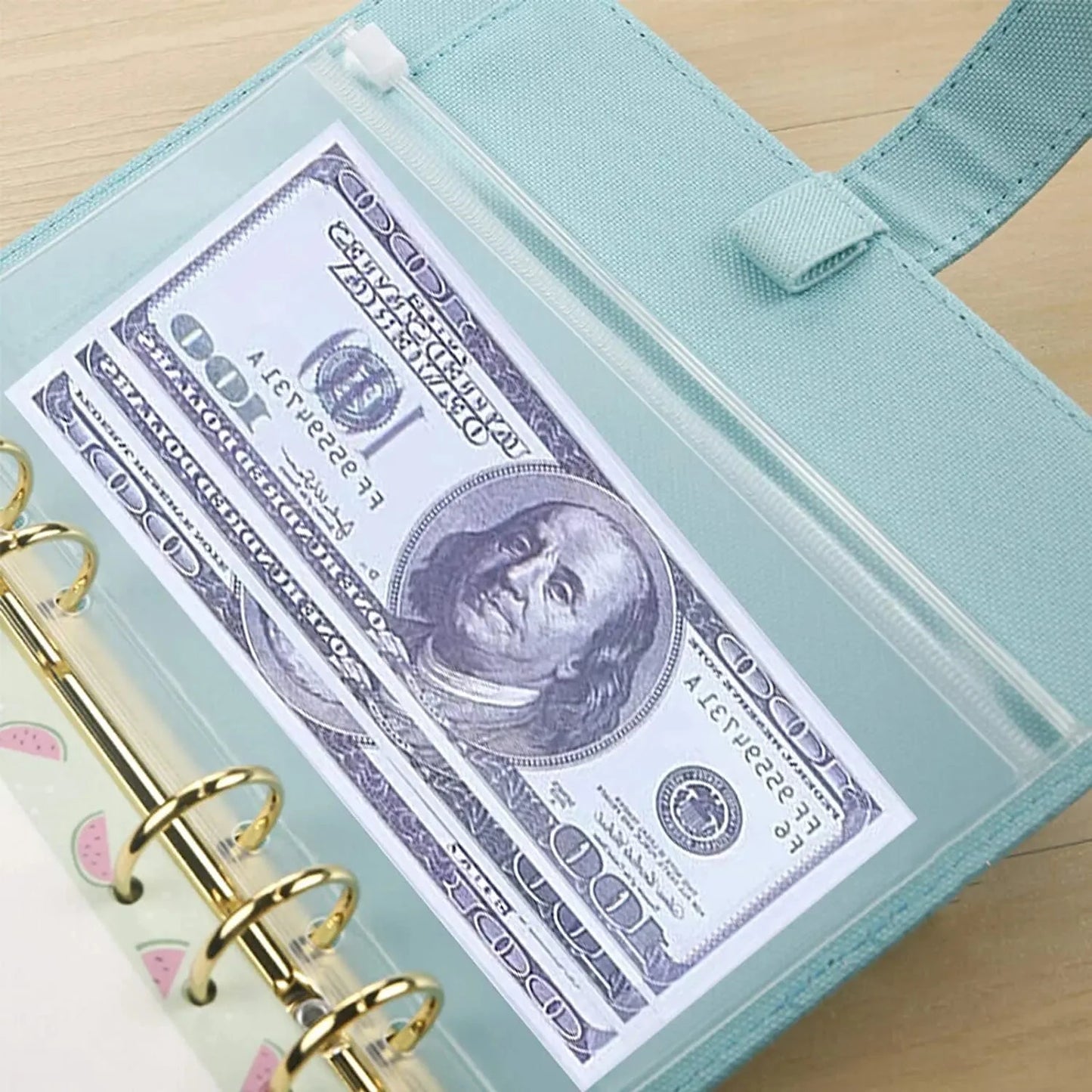 Binder Pockets A5 A6 A7 6 Holes Zipper Binder Pouch Folders 6-Ring Notebook Loose Leaf Bags Waterproof PVC Document Filing Bags SuSu Education Factory Store