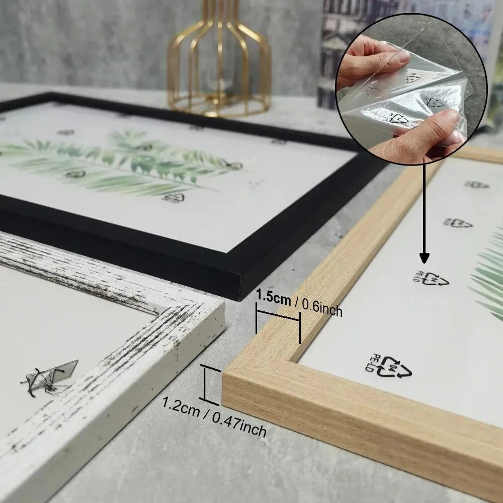 3Pcs Wooden Photo Frames For Picture Wall 10X15 15X20 20X25 A4 Pictures Frame Stand For Pictures Photo Decor Commemorative Gift Shop1103862021 Store