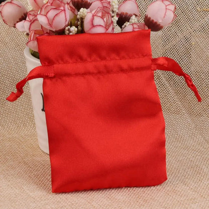 10/25/50pcs/lot Silk Jewelry Gift Bag Satin Drawstring Pouch For Wedding Party Candy Bag Luxury Jewelry Packing Organzabag Store Store