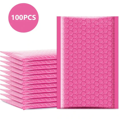 100Pcs Bubble Envelope Self Seal Pink Shipping Packaging Packing Bag Small Business Supplies Mailer Delivery Package Bags Office JF Office Supplies Store