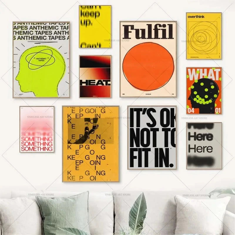 Modern Quotes Posters Retro Inspirational Words Canvas Print Calligraphy Wall Art Canvas Painting for Living Room Home Decor Timeless Art Store