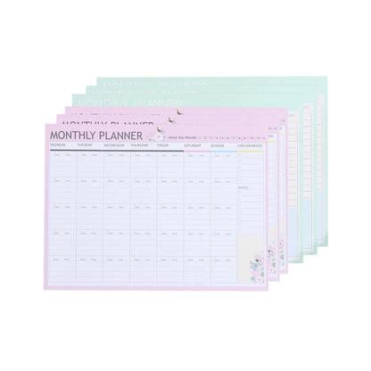 12 Months Monthly Planner Schedule Notebook Agenda Desk Calendar With Animal Flower Pattern Weekly Plan Memo Pad Random Color NextGear Store
