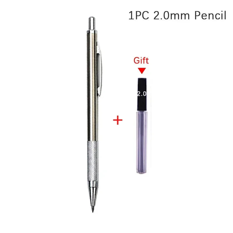 0.3 0.5 0.7 0.9 1.3 2.0mm Mechanical Pencil Set Full Metal Art Drawing Painting Automatic Pencil with Leads Office School Supply MROOFUL Official Store