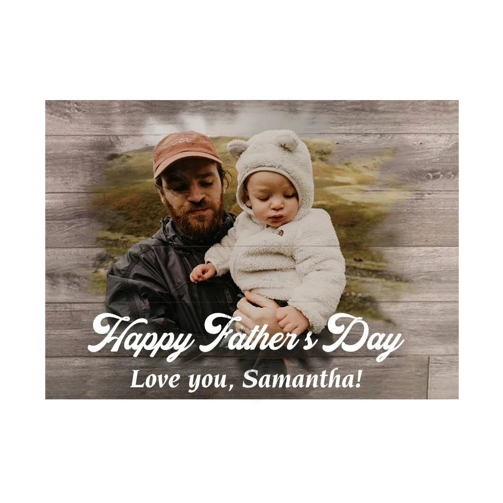 Personalized Wood Photo Frame Custom Photo Printed on Wood Slice Art Engrave Text Logo Home Decor Mothers Day Anniversary Gift Custom Home Decor Hub Store