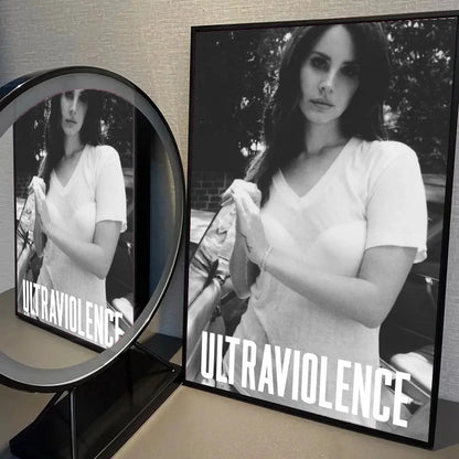 1pc Black And Pink Lana Del Rey Poster Self-adhesive Art Waterproof Paper Sticker Coffee House Bar Room Wall Decor Shop1104339945 Store