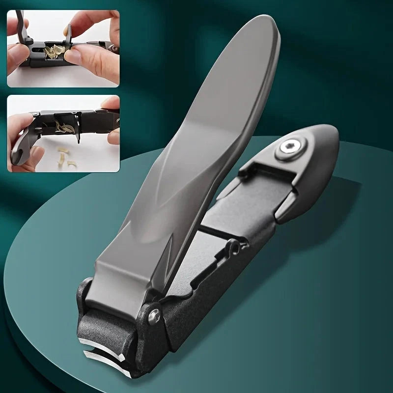 1-piece Nail Clippers for Men with Catcher -Sharp Heavy Duty Self-Collecting Nail Cutters with Ergonomic Lever Keep Fingernails Double Fish Choice Store