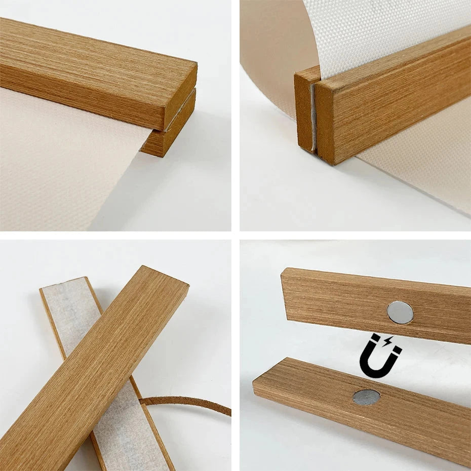 Magnetic Wooden Picture Hanger Frames Poster Photos Wall Art Canvas Prints Paintings Teak Pine Wood Living Room Home Decoration Surelife Wallpaper Store Store