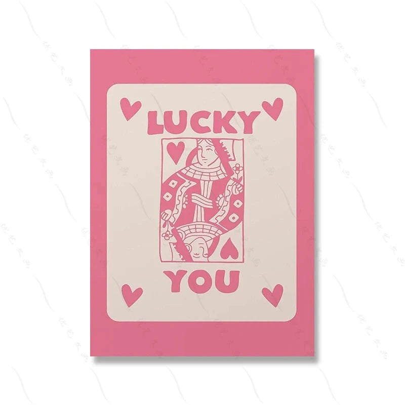 The Homebody Club Print Minimalist Heart Poster Ticket Trendy Living Room Decor Quote Aesthetic Apartment Wall Art Pictures Luckily You Store