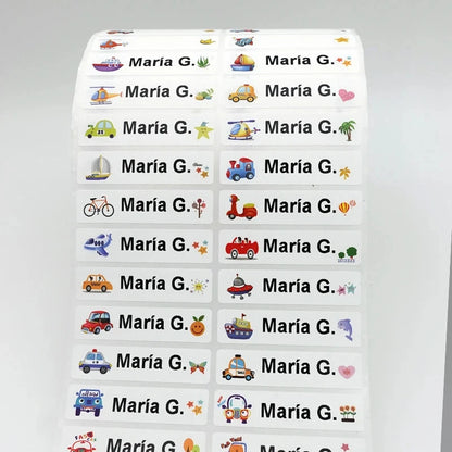 120pcs Name Tag Custom Waterproof Kawaii Stickers Decals Personalized Name Label for Children School Stationery Bottle Sticker Personalize Sticker And Stamp Store