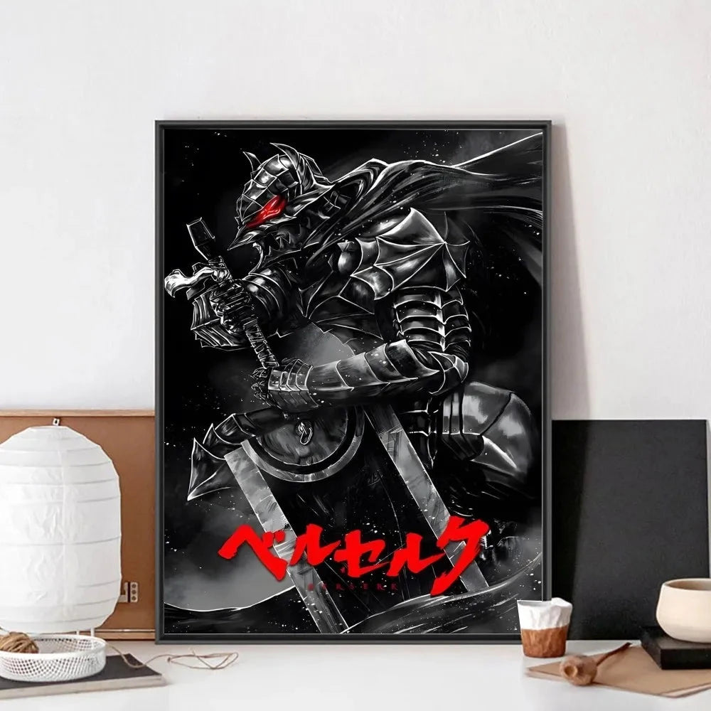 B-Berserk Japanese Anime Poster No Framed Poster Kraft Club Bar Paper Vintage Poster Wall Art Painting Bedroom Study Stickers LK034 Store