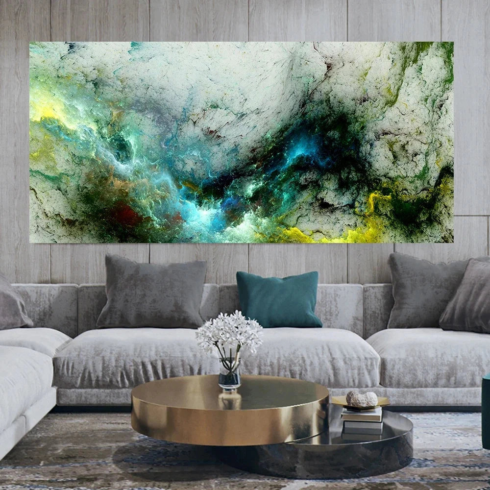 Grey Yellow Cloud Abstract Art Oil Painting Posters And Prints on Canvas Modern Art Independe Wall Picture For Living Room Decor HALFLEMART Posters Prints Painting Store