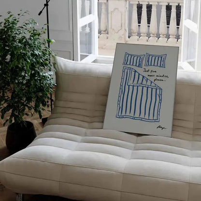 Stay in Bed Print, Goodnight Poster, Cute Bedroom Art, Canvas Wall poster printing, Funny Art Print, Mid Century Art Framless YQ Minimalism Decor Store